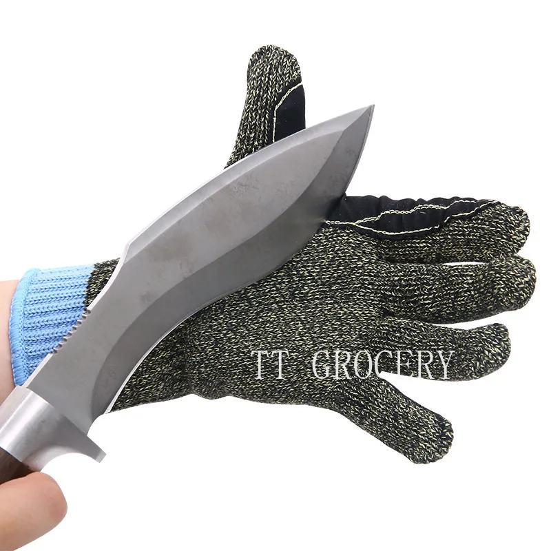 

Level 5 Cut Resistant Gloves Aramid & Steel Wire Design | Wear-Resistant Cut-Proof Heat-Resistant Work Gloves for Gardening