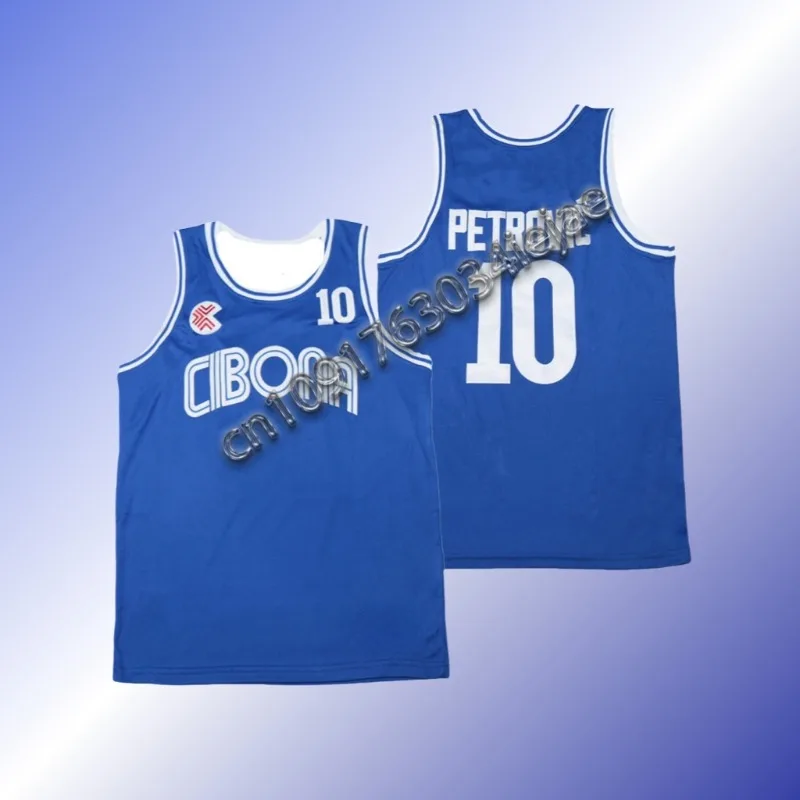 

Men's Drazen Petrovic Basketball Jersey 10 # Cibona European Blue All Stitched