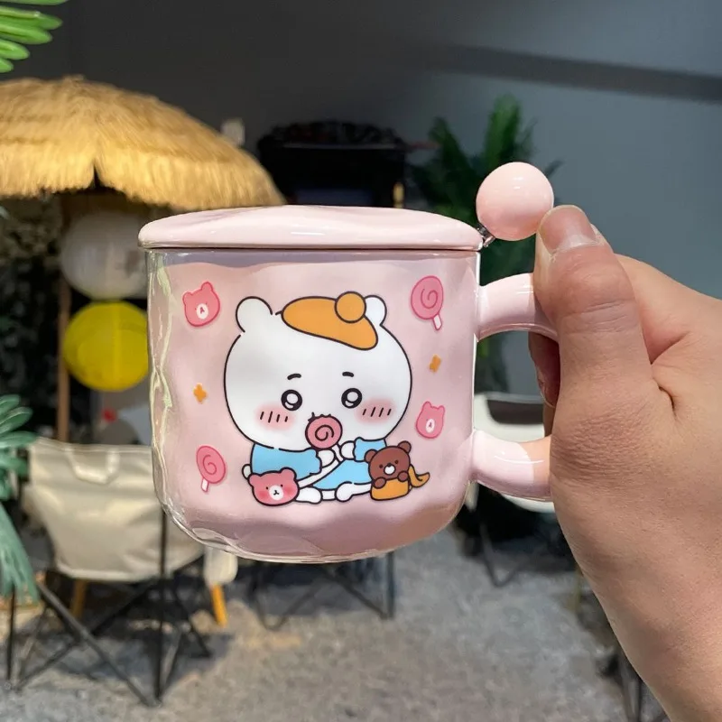 Cartoon Kawaii Girlish Heart Exquisite Gift Mug with Lid Suit Premium Material Exquisitely Crafted Easy To Clean Simple Chiikawa