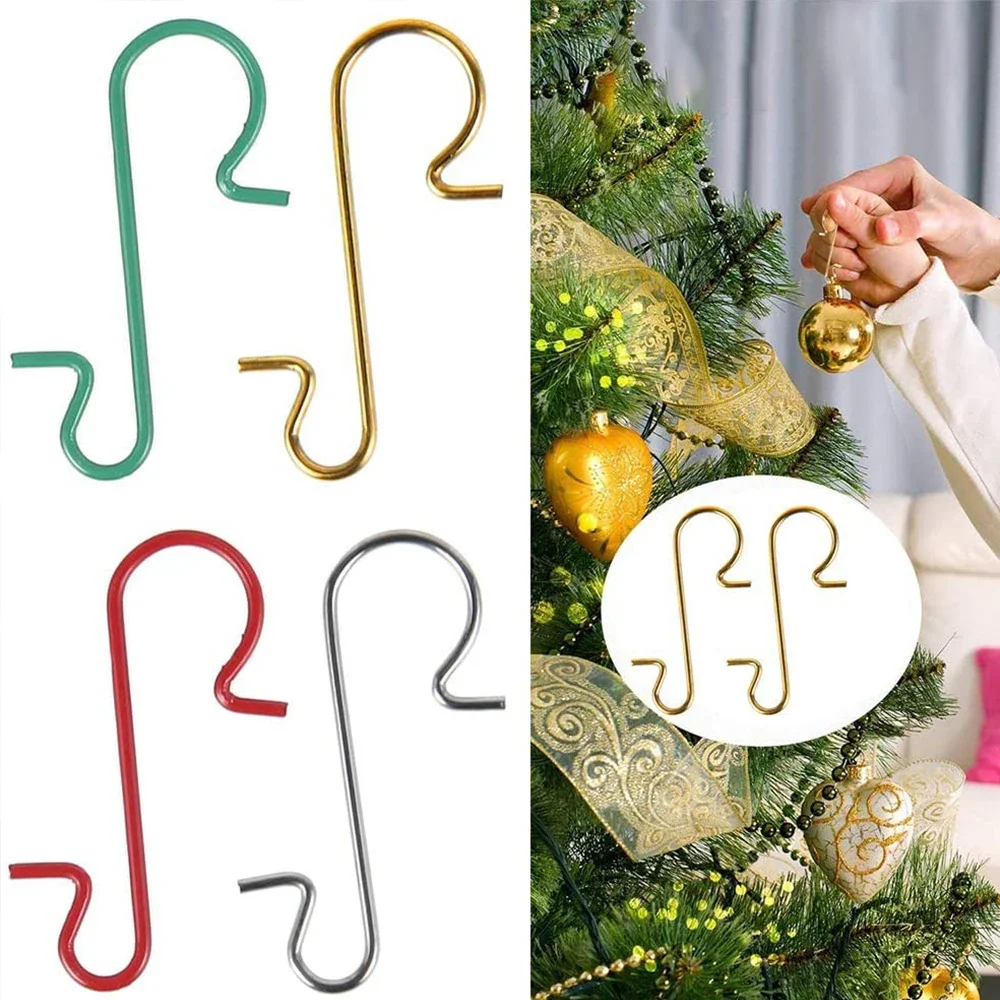 50Pcs S-Shaped Christmas Hook DIY Xmas Tree Pendant Christmas Decoration Doll Hook for Home Party Baby Bedroom Accessories