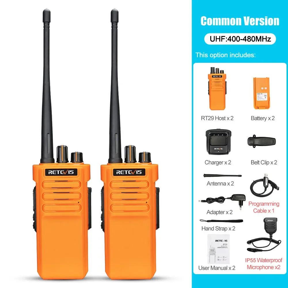Retevis RT29 Walkie Talkie Lange Afstand Krachtig IP67 Waterdicht VHF of UHF 1pc of 2pcs Duurzaam Tweewegscommunicatiesysteem