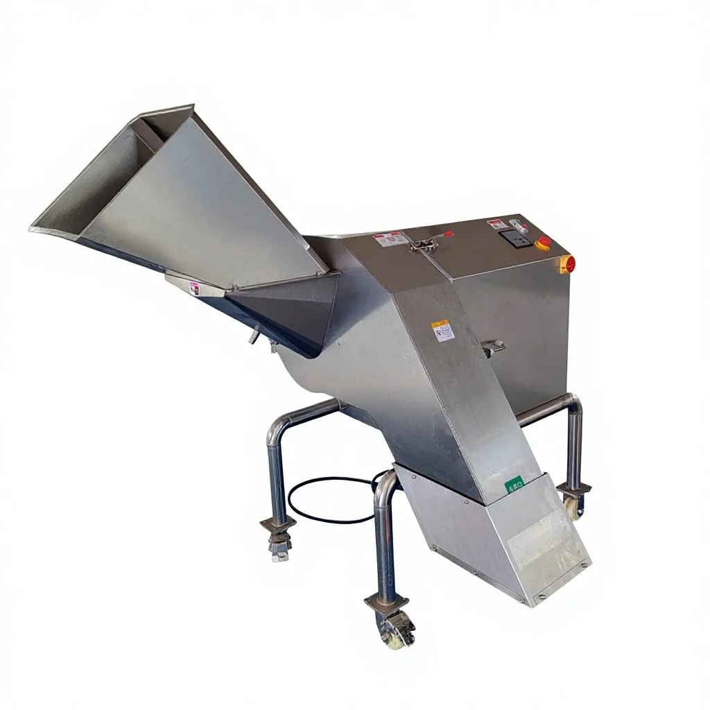 &* 320 Model Automatic Frozen Meat Dicer 304 Stainless Steel Pump Bearing Adjustable Size Dicing Stripping Machine Central Kitch