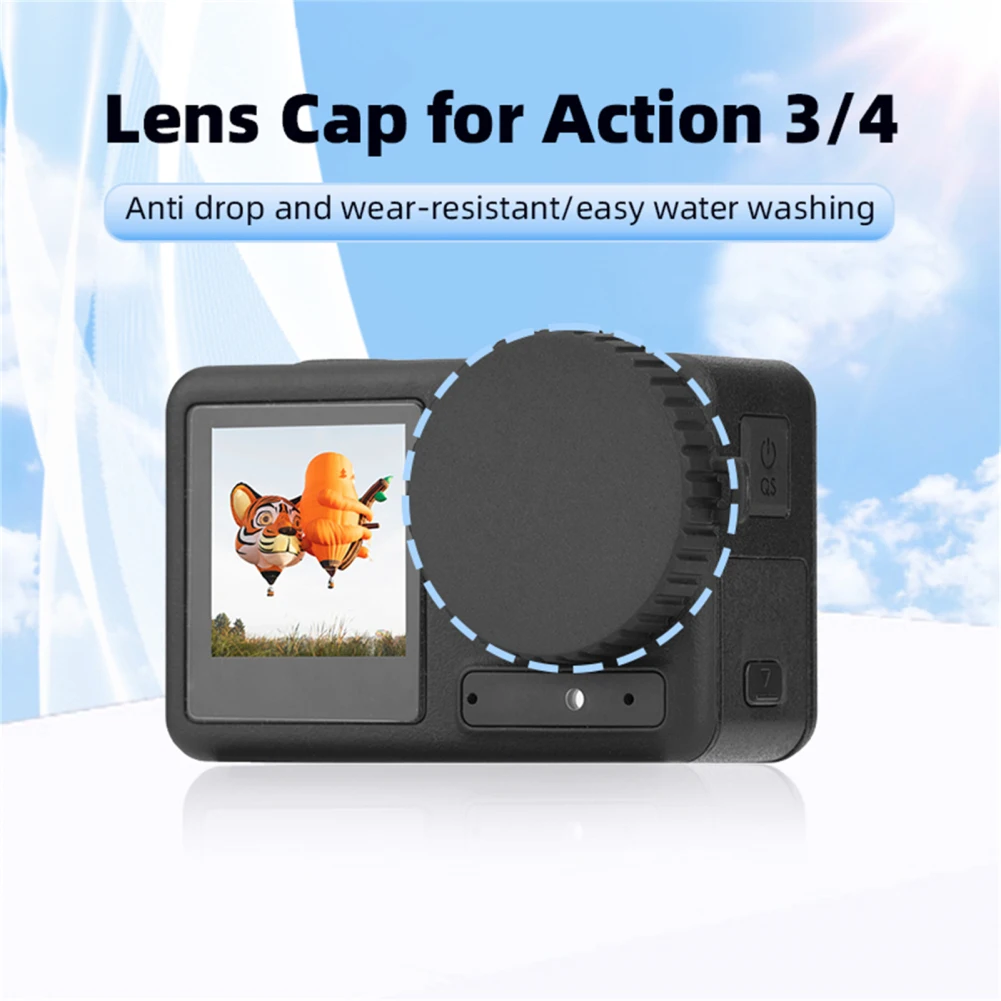 Cubierta protectora de lente de cámara deportiva, tapa de lente de silicona resistente a los arañazos, Compatible con OSMO Action4/Action3