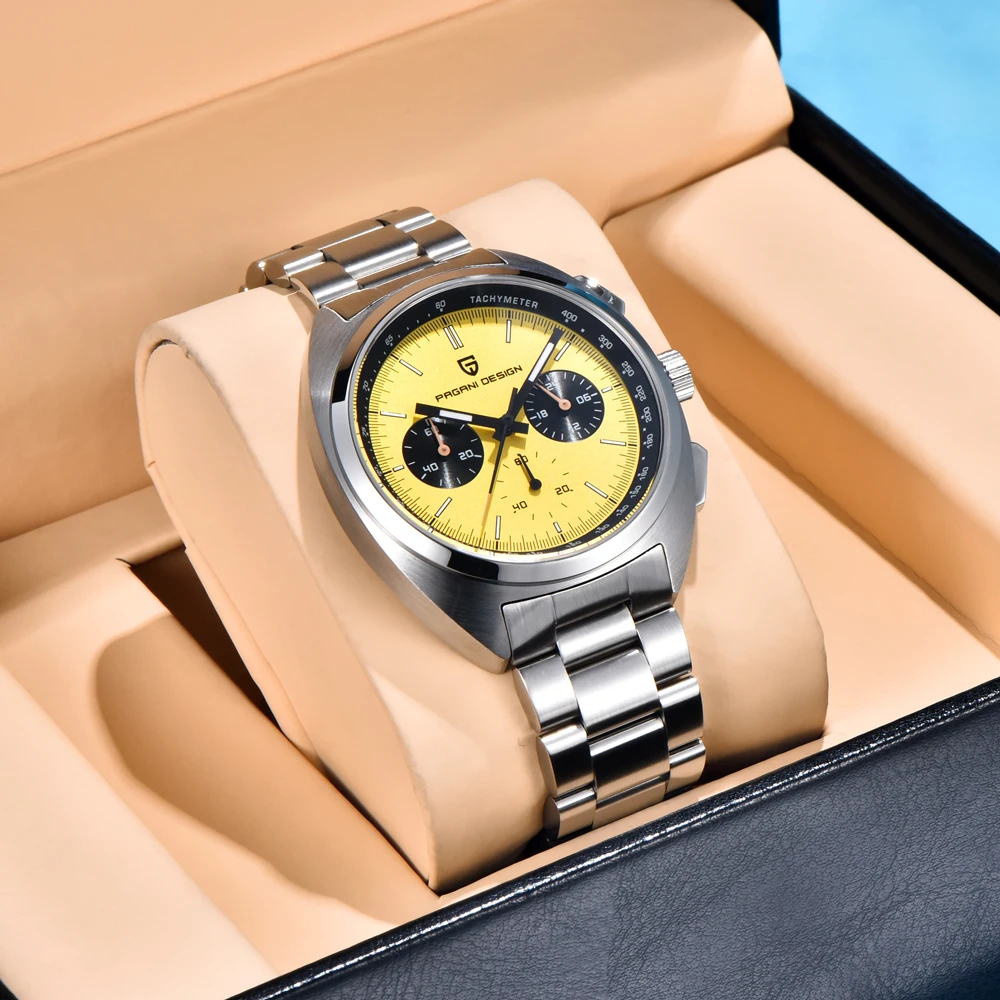 2025 جديد PAGANI تصميم ساعات رجالية فاخرة ساعة كوارتز الرجال VK63 كرونوغراف ساعات المعصم AR الياقوت مقاوم للماء ساعة مضيئة