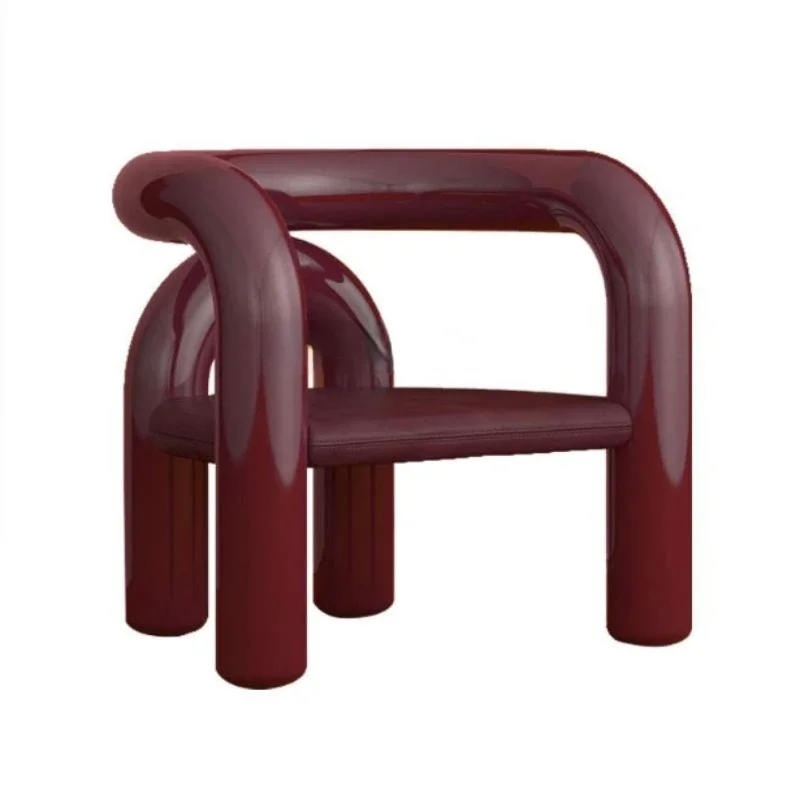 Light Luxury Designer FRP Elbow Special-Shaped Chair Water Pipe Curve Bar Armchair Electroplating U-Shaped Leisure Chair