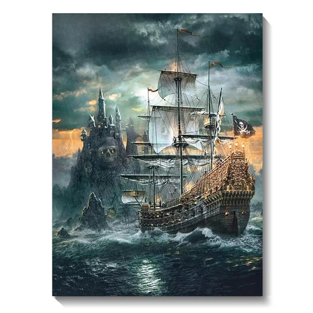 DIY Segelboot Landschaft Muster Diamant Malerei Set Mosaik Handwerk Wand Kunst Raum Dekoration Geeignet für Erwachsene Anfänger