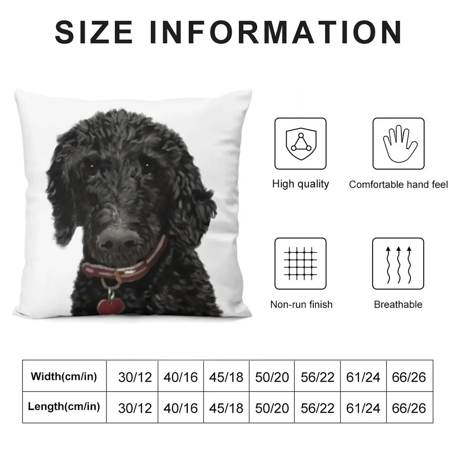 Roxy the Black Labradoodle Throw Pillow Plaid Sofa Decorative Cushion Cover autumn decoration Marble Cushion Cover pillow