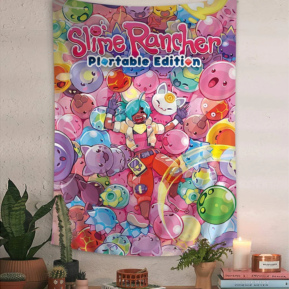 Game S-Slime Rancher Colorful Tapestry Wall Hanging Hanging Tarot Hippie Wall Rugs Dorm Wall Art Decor