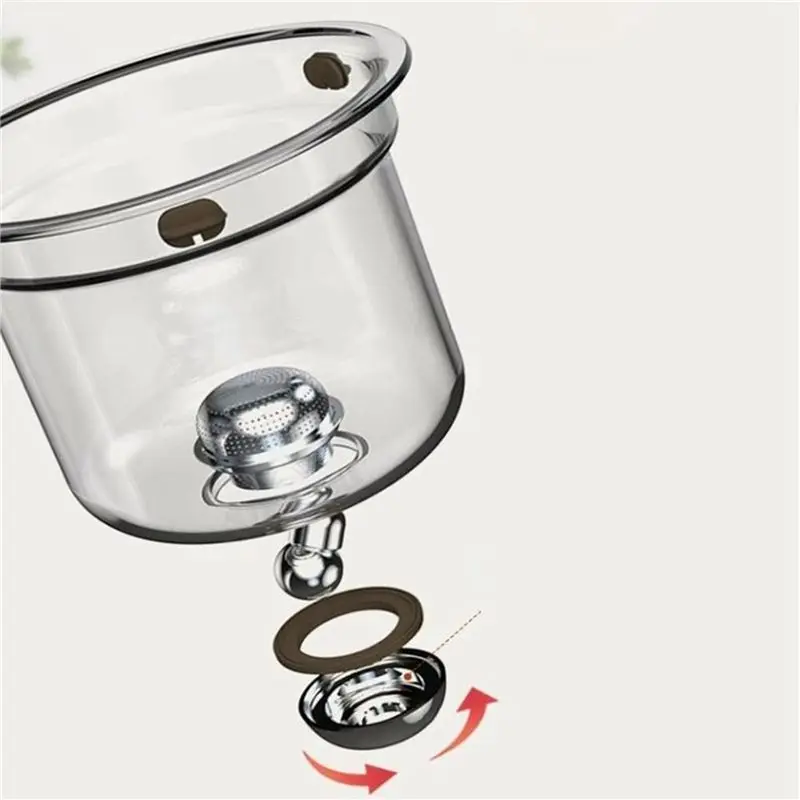 AS94-2X Magnetic Filtration Teapot - Automatic Tea Separation, Small Waist Design, Glass Teapot For Office Use