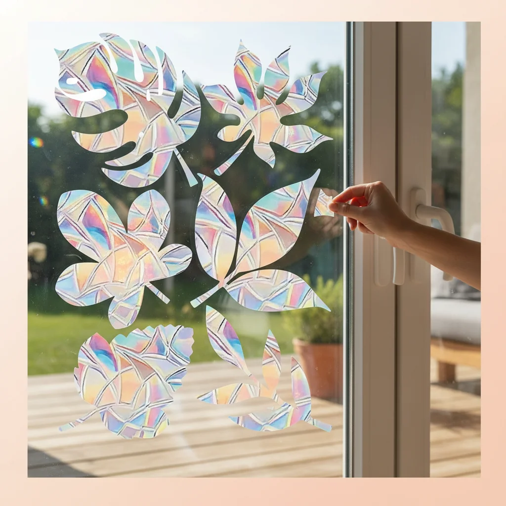Regenbogen-Prisma Schmetterling Statischer PVC-Fensteraufkleber Heimdekoration Aufprallschutz Glasaufkleber