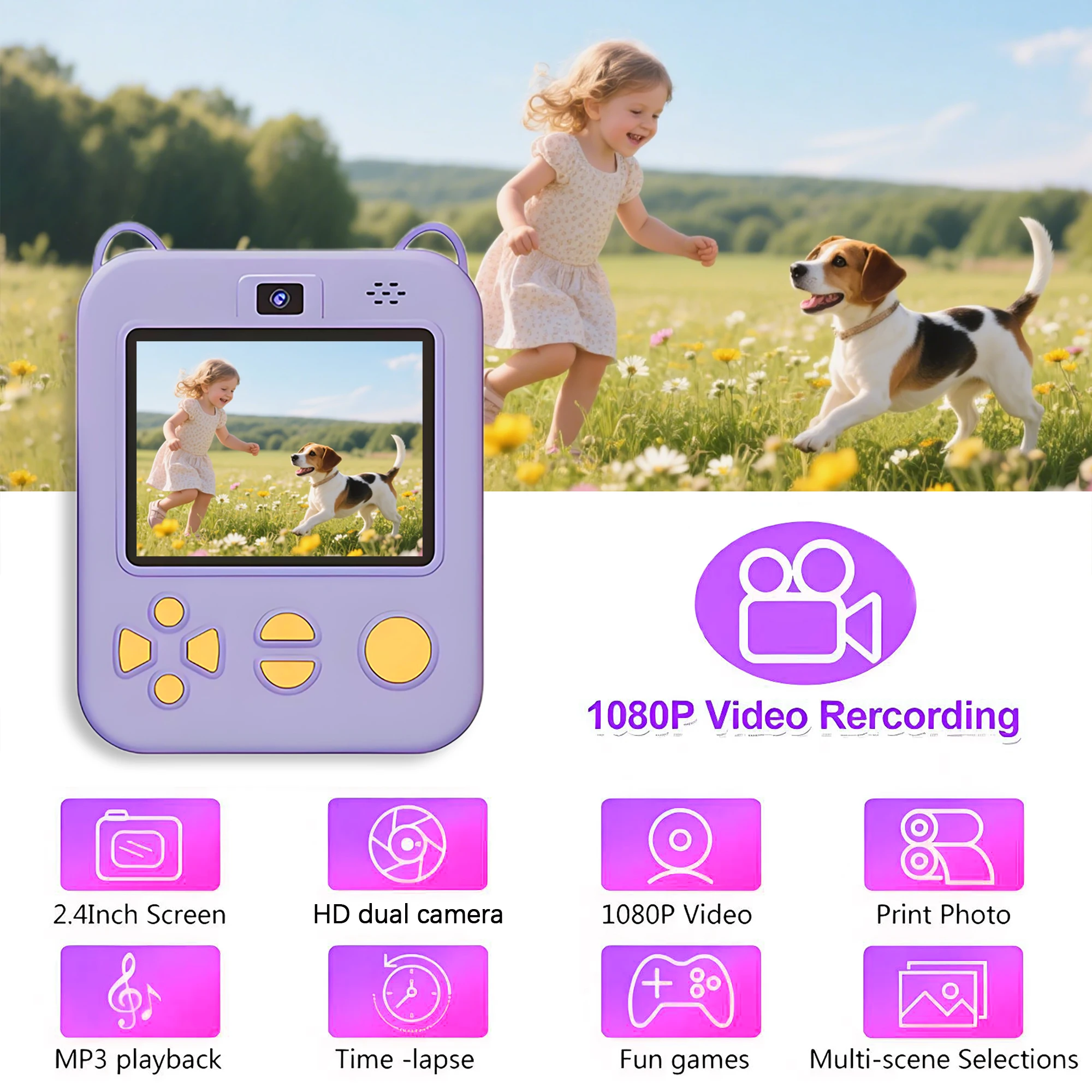 Digitale camera voor kinderen Direct afdrukken De camera kan direct afdrukken Instant Print Camera Kids en is een draagbare kleine camera