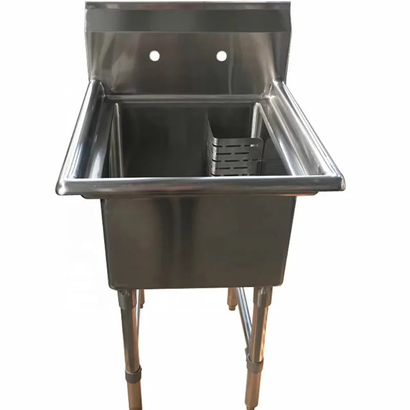 Stainless Steel 1 Compartment Sink Canadian style sink with complet swill guard side corner