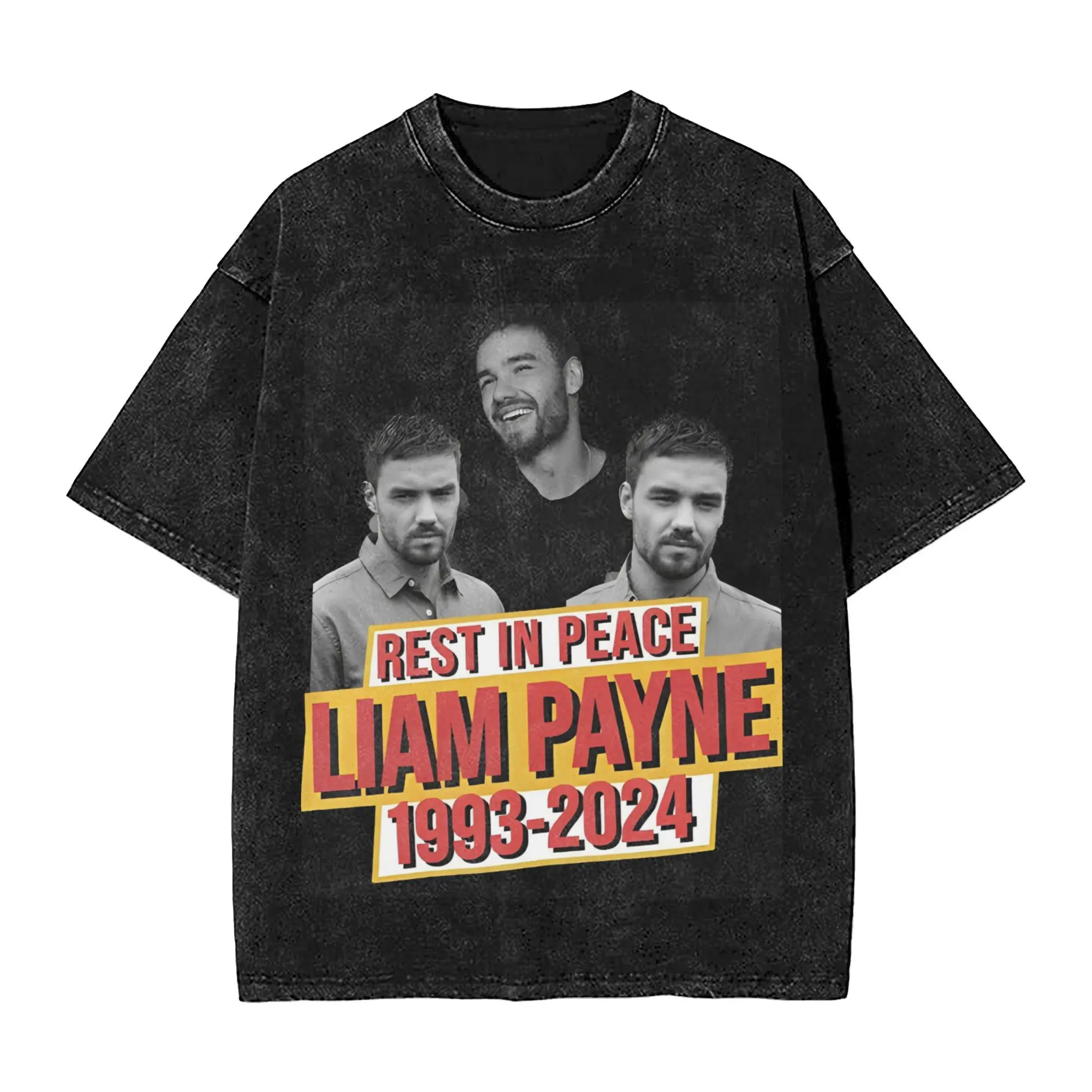 rest in peace Liam Payne 1993-2024 Washed T Shirt Vintage Harajuku Men Women  Hiphop T-Shirts Tee 100% Cotton