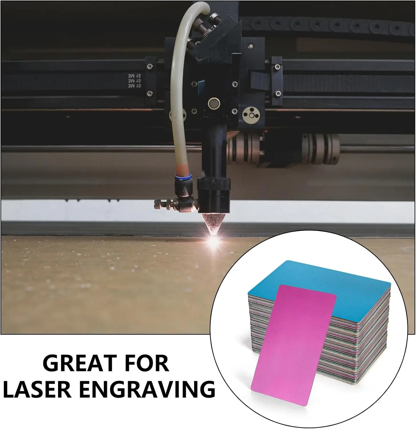 10 Buah Kosong Kartu Logam untuk Ukiran Laser 10 Warna Lembaran Aluminium Ukiran Bisnis Kosong Kartu DIY untuk Rumah 86*54*0.2Mm