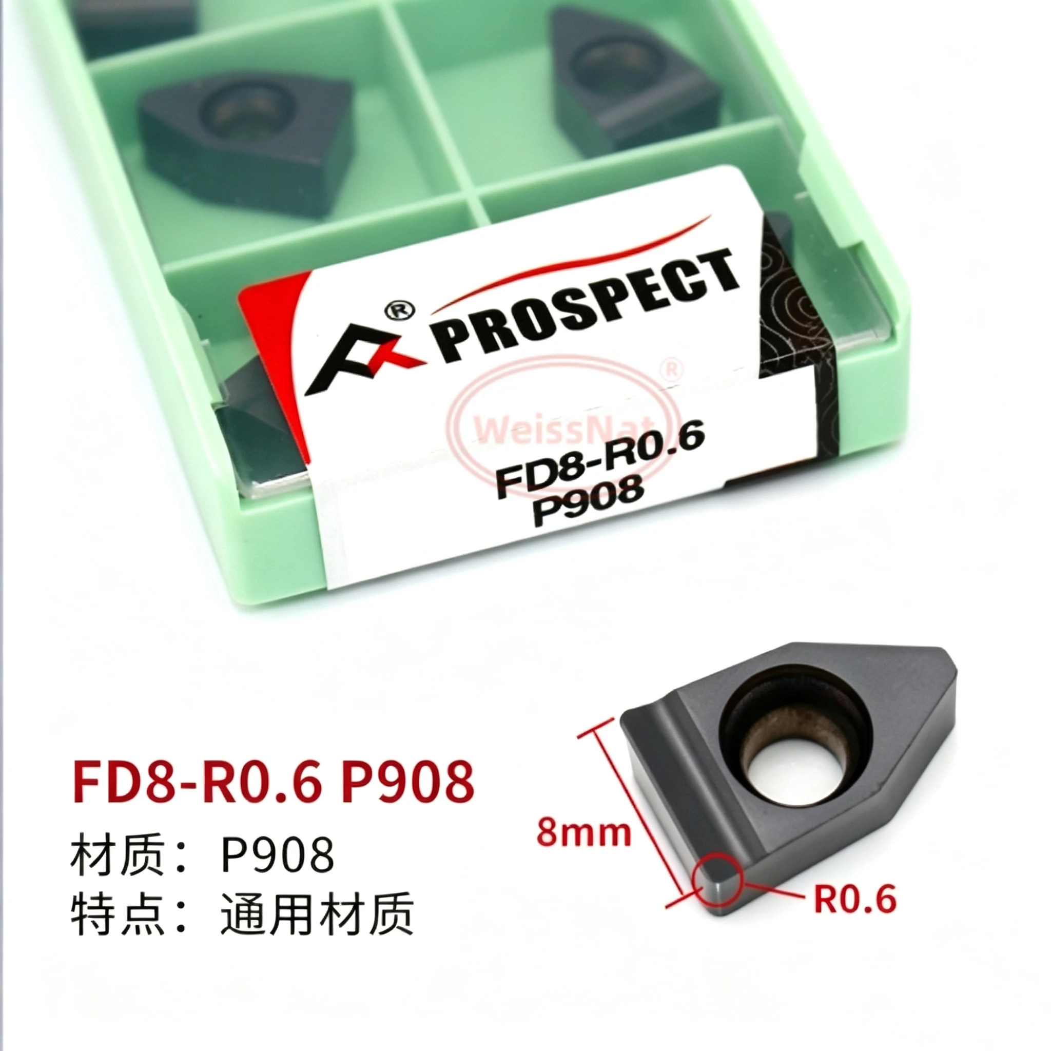 PROSPECT FD8-R0.6 P8125 P908 Carbide Insert FD8-R0.6 Inserts