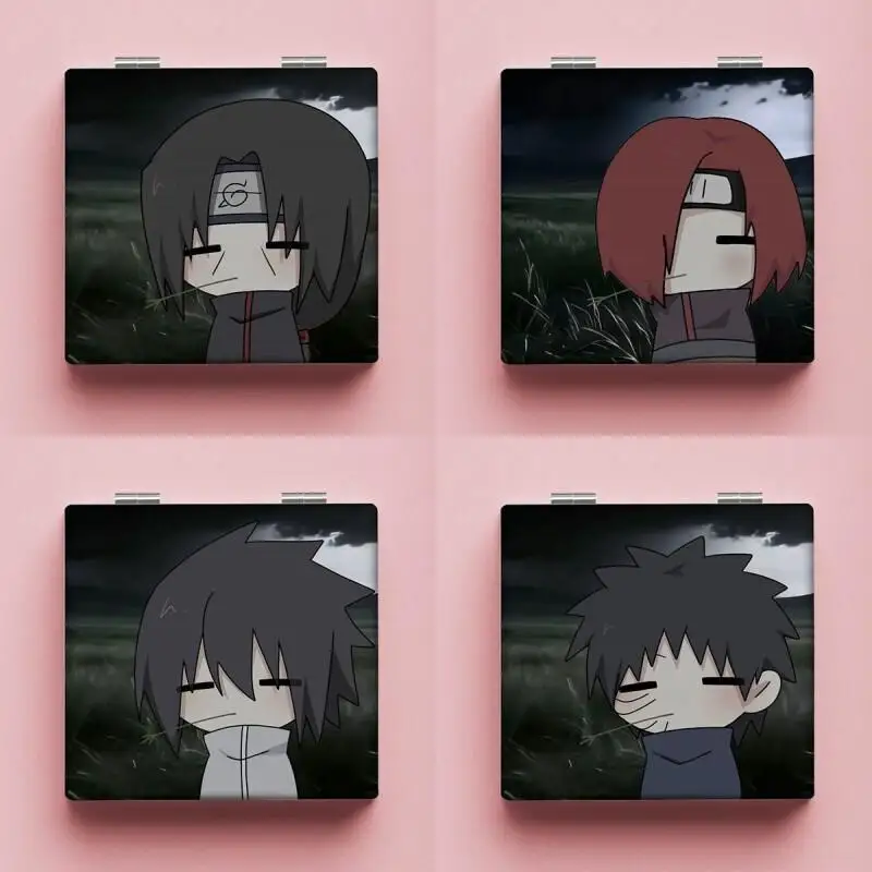 Naruto Anime Makeup Mirror Double Sided Foldable Mini Cute Portable Compact Kawaii Travel Lovely Handy Pocket Adorable Fashion