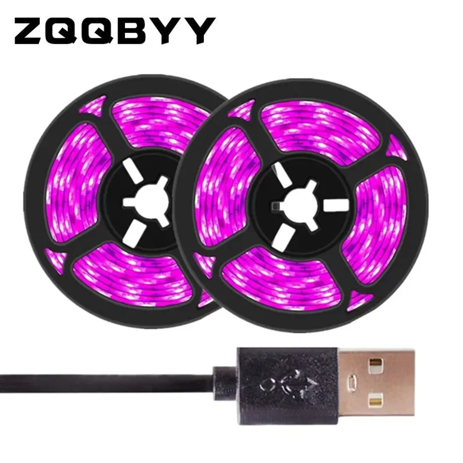 5V USB lampa Led do hodowli roślin pełne spektrum lampa fito 1m 2m 3m 5m pasek do nasion kwiat szklarnia światło rośliny hydroponiczne