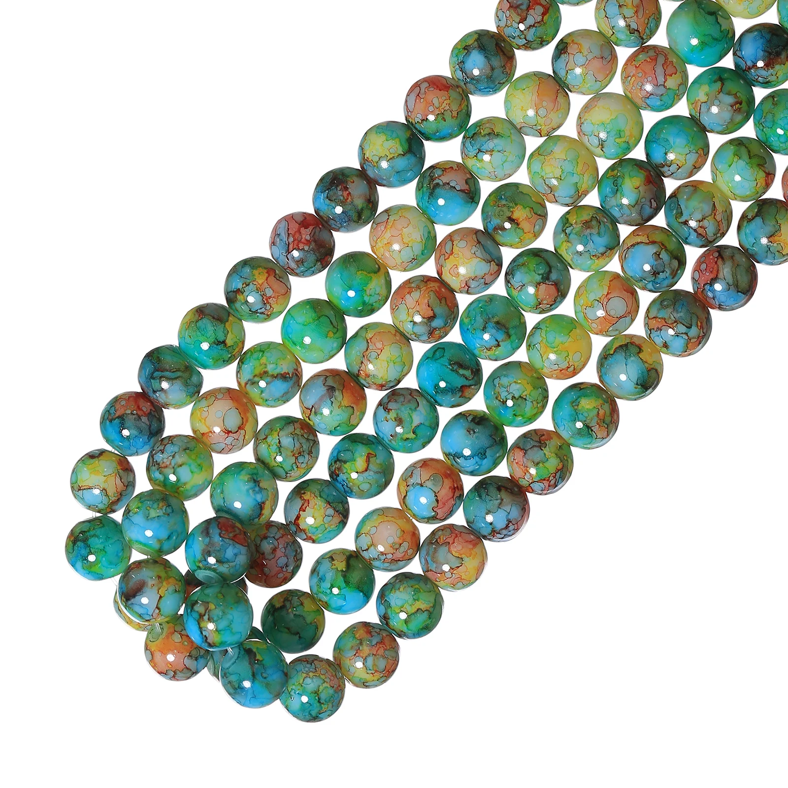 240pcs 10mm Multicolour Glass Beads with Speckles for DIY Bracelet Bangle Making 111 Sorts of Colors Could To Choose