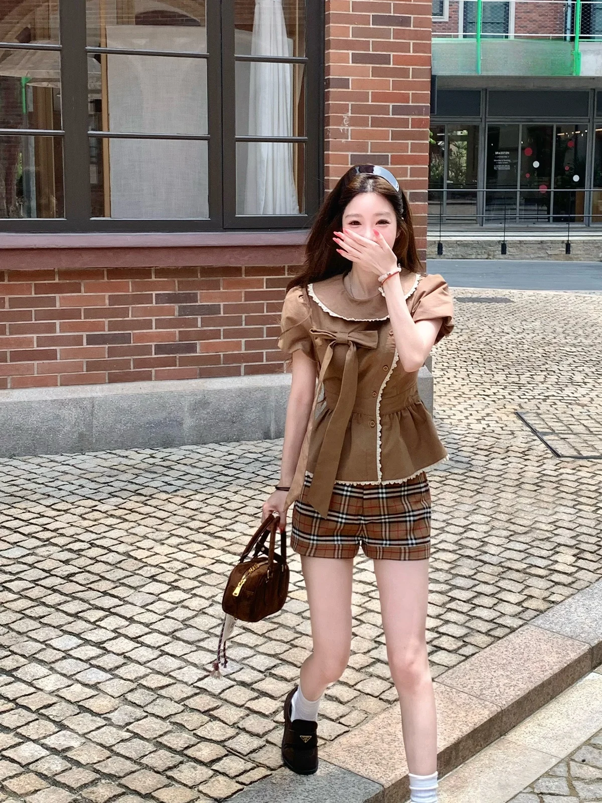 

Женский топ FHEER с кружевными вставками и асимметричным дизайном, из смесового хлопка, для делового и повседневного стиля, летняя мода