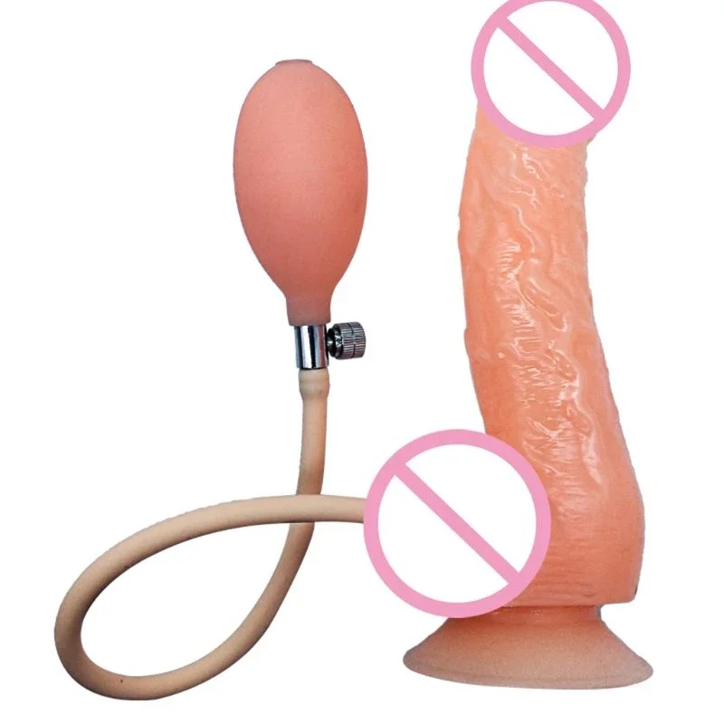 Inflatable Realistic Dildo Suction Cup Pump Butt Plug Expandable Sex Toy Adult Products for Men Women Goods Anal Sex Toy