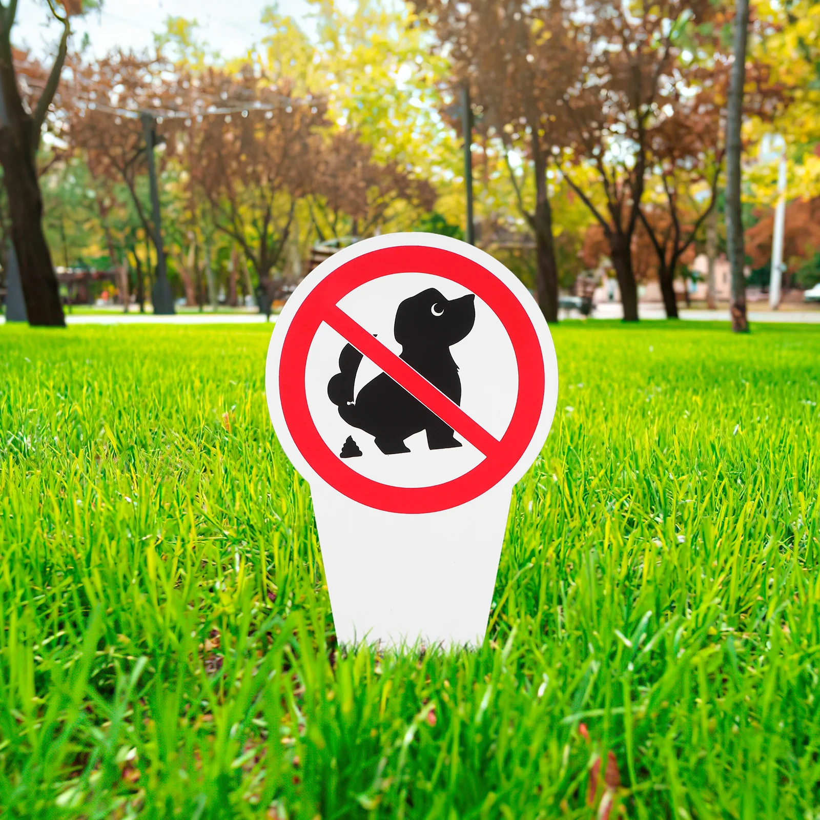 

Dog Poop Sign PVC Material Easy Installation No Puppy Pooping Yard Stake Prevention Decorative Board Durable Garden Lawn Park