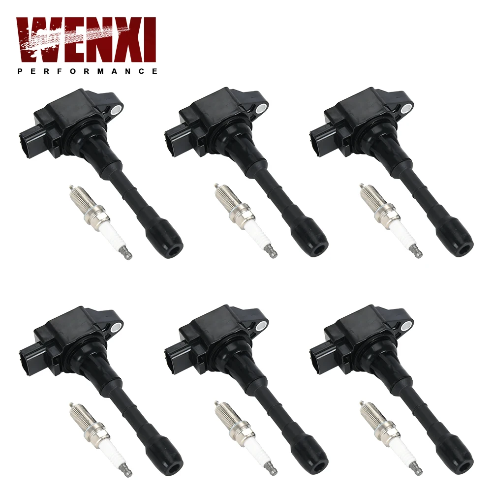 6PCS Ignition Coil with Iridium Spark Plug UF550 For Nissan Maxima Murano 3.5L  5C1727 22448JA10A 22448JA10C