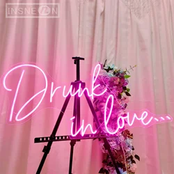 Drunk In Love Neon Sign Light,Bedroom Wall Wedding Birthday Valentine's Day Party Gift Bedroom Decor,Wall Backdrop Custom Lights