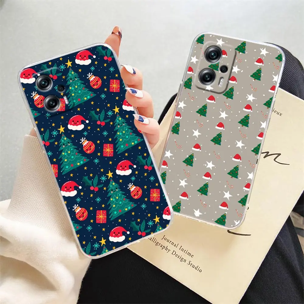 

Clear Phone Case For Redmi NOTE 12 11 11T 13 10 9 8 7 Pro PLUS 4G 5G Transparent Soft Case Funda Shell Merry Christmas Everyone