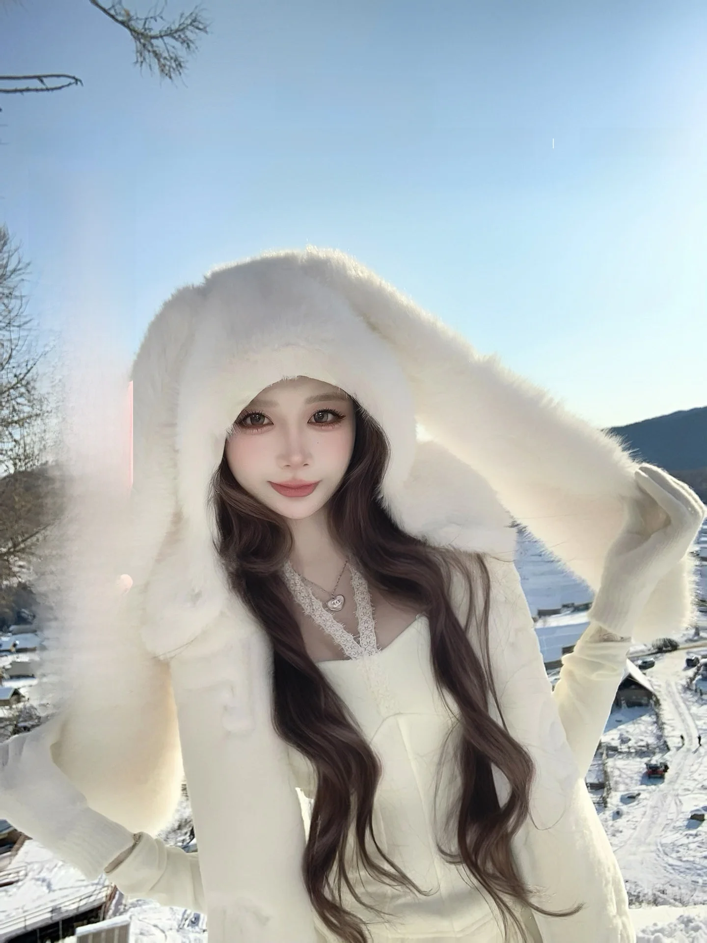 thiened-ear-protection-rabbit-ear-scarf-inteated-lei-feng-cap-cute-warm-rabbit-ear-hat-sisi-jiang-faionable-winter-acce