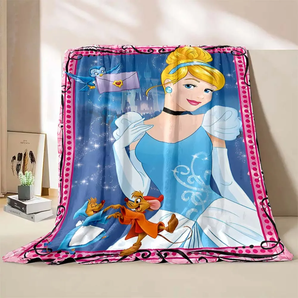 Disney Cinderella Blanket Fashion Princess Cartoon Flannel Fluffy Soft Throw Blanket Children and Adult Gift Sofa Travel Camping