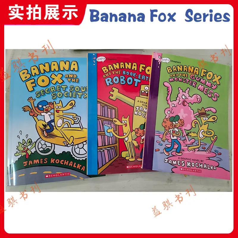 Three Volumes of Banana Fox Children's English Full-color Comic Story Book Banana Fox Series Early Childhood Learning Books