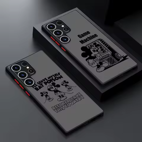 Black Comic Disney Mickey Case for Samsung Galaxy S24 Ultra S23 Plus S25 S22 S21 FE S20 Note 20 S9 S10 Silicone Phone Cover
