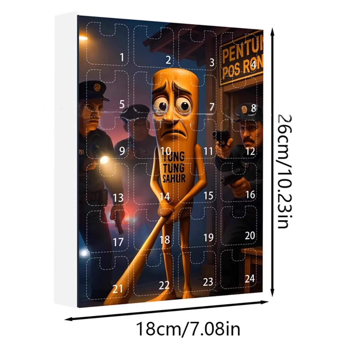 Em estoque 2025 italiano brainrot tung sahur 24 peças calendário do advento decoração de contagem regressiva de natal brinquedo presente de natal em estoque