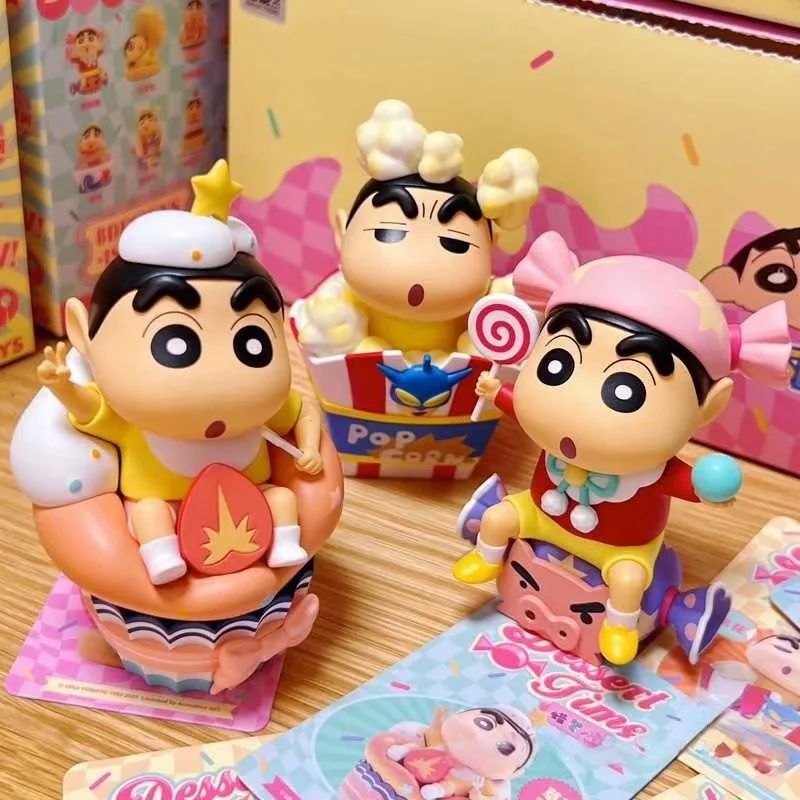 

52toys Authentic Crayon Shin Chan Heart Time Series Blind Box Trendy Play Cute Anime Character Desktop Ornament Gift For Girls
