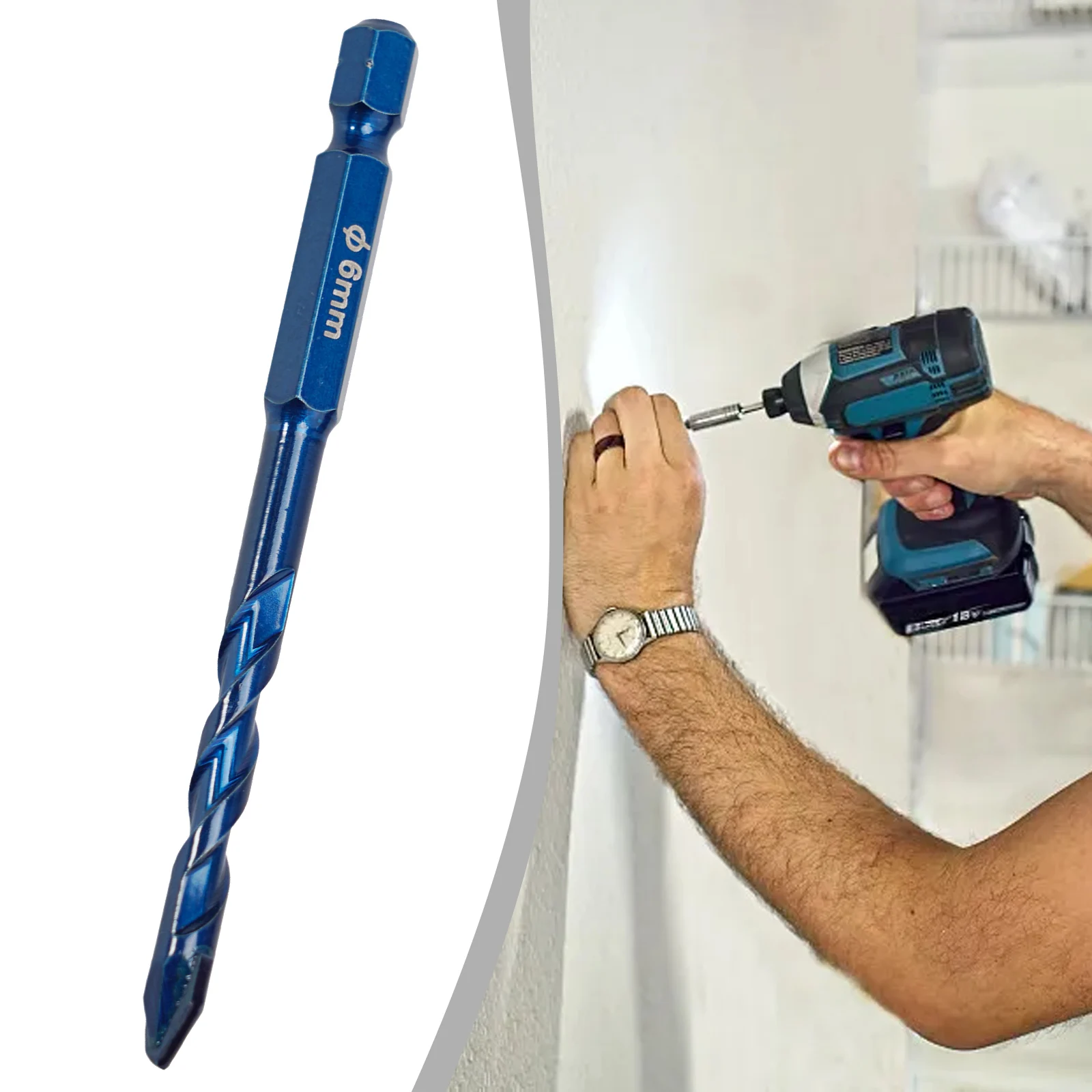 

1pc 6/8/10/12mm Drill Bits Carbide Drilling For Wall Glass Wood Metal Tiles Multifunctional Hand Electric Drill Hexagonal Handle