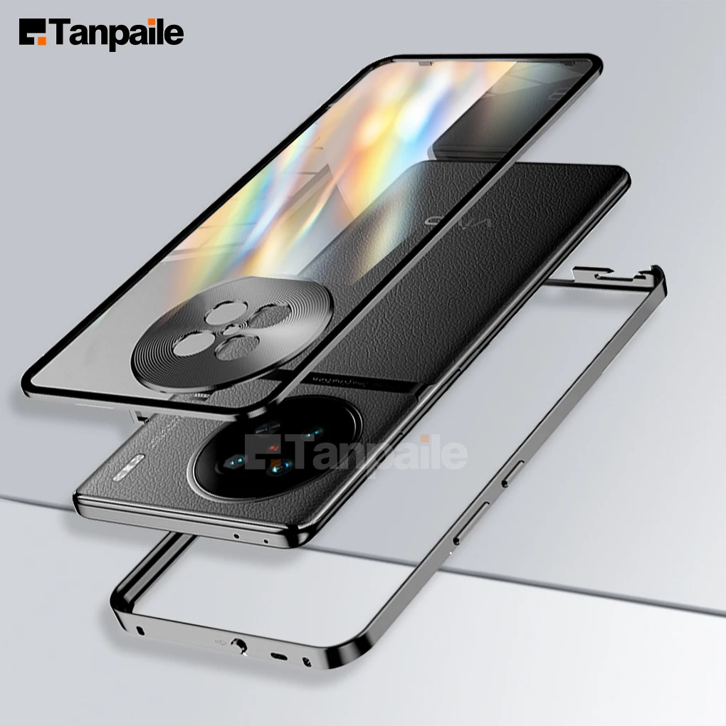 

Ultra-Thin Aluminum Alloy Metal Case for Vivo X90 Pro+ X90s Y78+ S17 S17T S17E S16 iQOO Z7x Z8x Tempered Glass Lock Cover