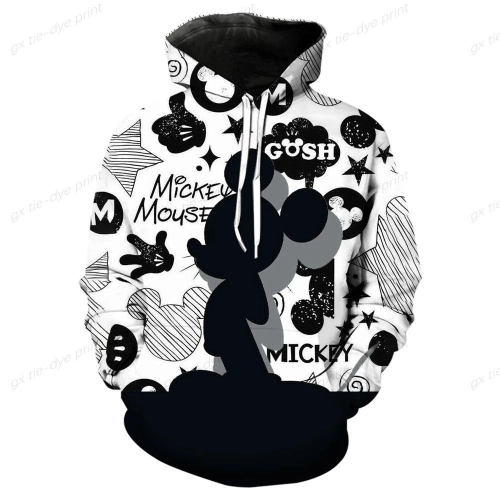 Disney Halloween Hoodie Autumn Men Women Cartoon Mickey Minnie Printed Hooded Clothing Fashion Coat With Hat Casual Streetwear