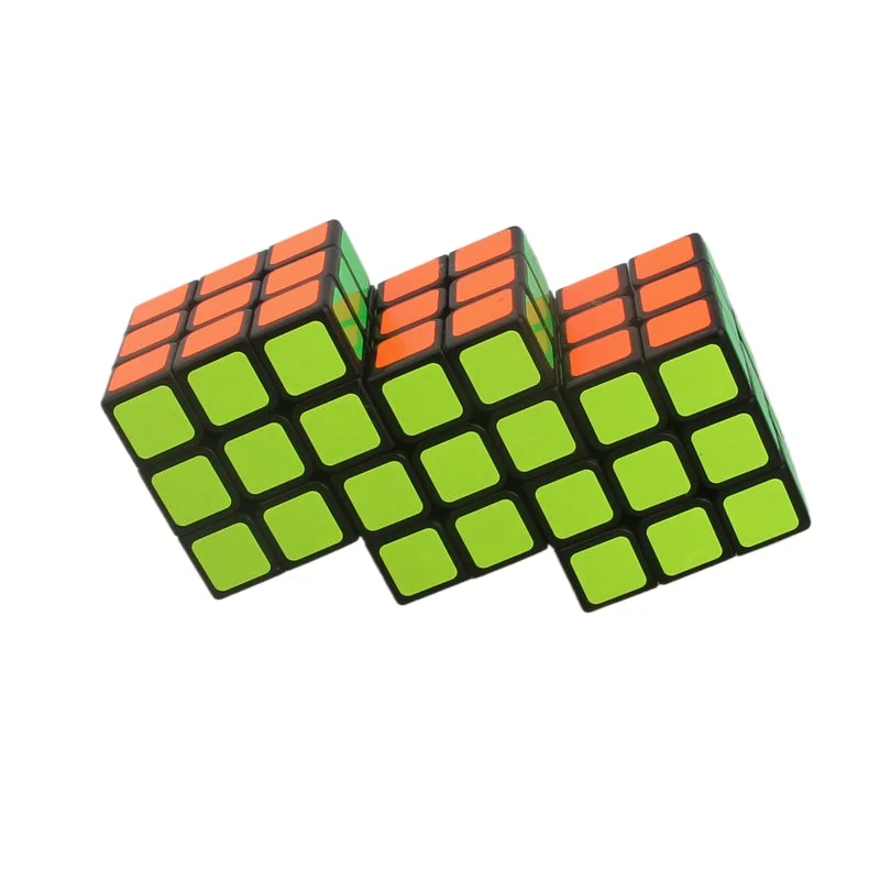 

Черные три кубика вместе, повязанный кубTwist Triple 3x3, сиамский магический куб, игра-головоломка, игрушки, наклейки, черные наклейки