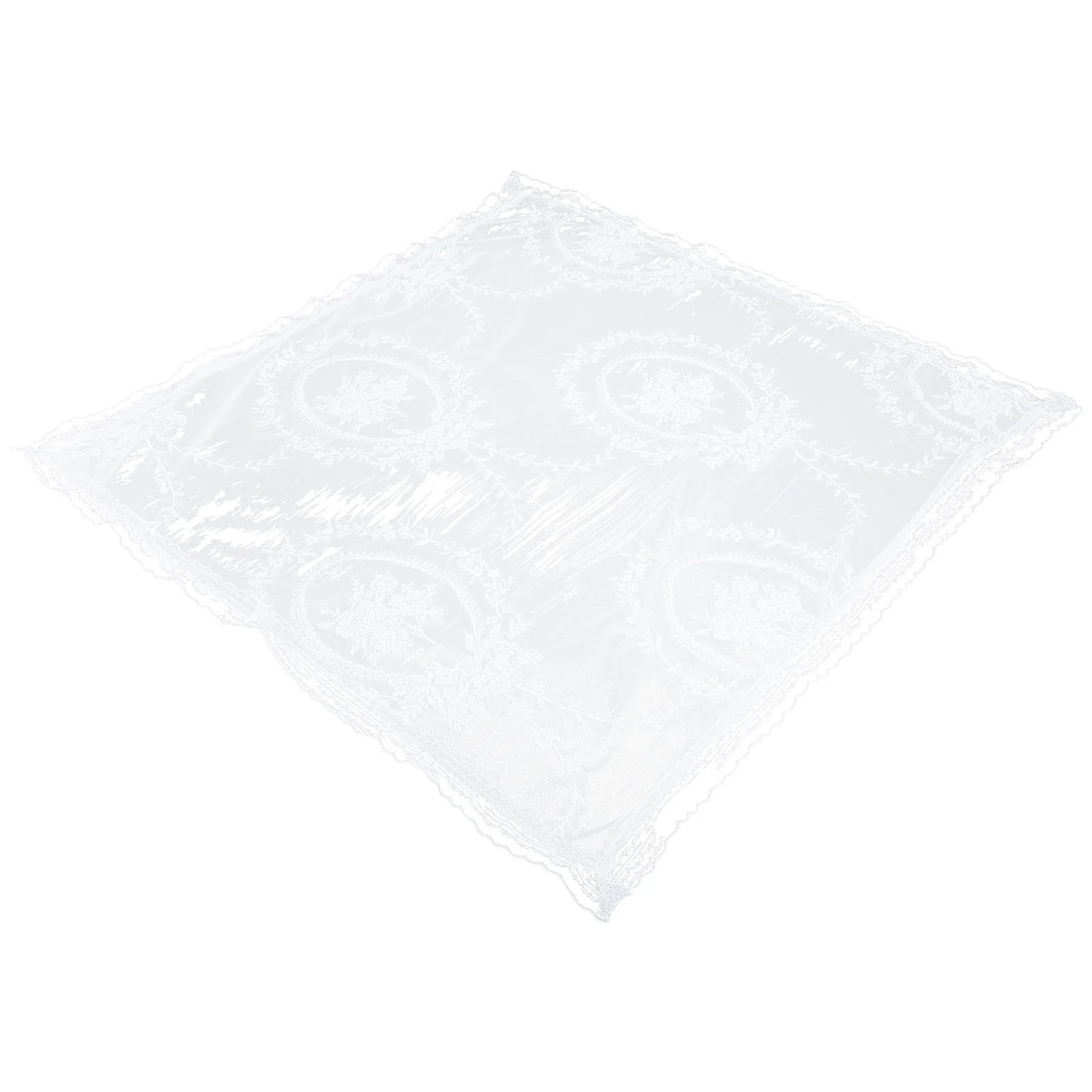 مفرش المائدة الدانتيل جولة 60 بوصة الأبيض غطاء الطاولة الأنيق نزهة الديكور في الهواء الطلق قابلة لإعادة الاستخدام مفرش المائدة الدانتيل #6