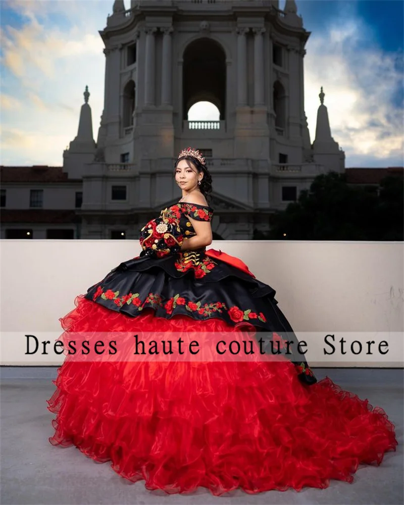 Neues mexikanisches Kleid Quince anera Kleid 2024 Ballkleid Luxus Schleife Stickerei Rüschen süß 16 Kleid Schnür Vestido de Princesa