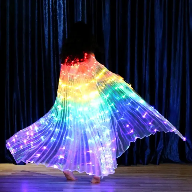 Angelodini LED Wings Adult Children Costume Cape Circus Led Light Luminous Costumes Party Show Led Isis Wings Dancewear