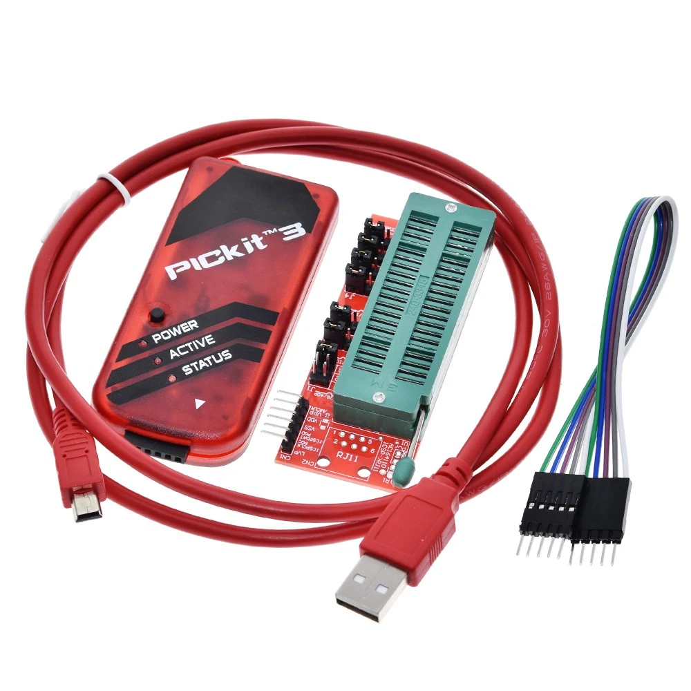 

Durable PICKIT3 PIC KIT3 PICKIT 3 Programmer Offline Programming PIC Microcontroller Chip Monopoly+PIC Programmer Adapter Seat