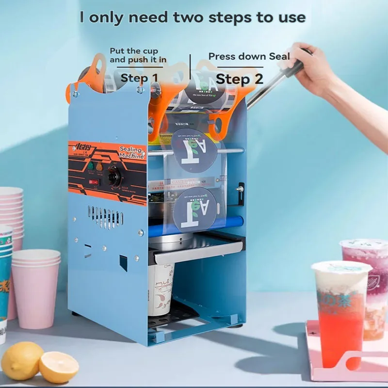Automatic sealing machine milk tea shop soybean milk beverage cup sealing machine, paper and plastic universal seal 9/9.5CM - Image 6