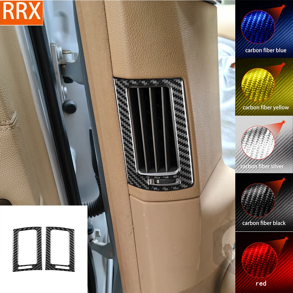 For BMW 7 Series E65 2002-2008 B Pillar Air Outlet Frame Cover Tuning Real Carbon Fiber Sticker Car Interior Trim Accessories