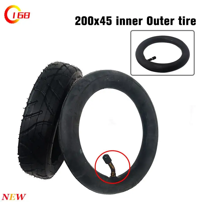 Thickened scooter tire 200x45 inflatable inner and outer tires suitable for electric scooter tire parts