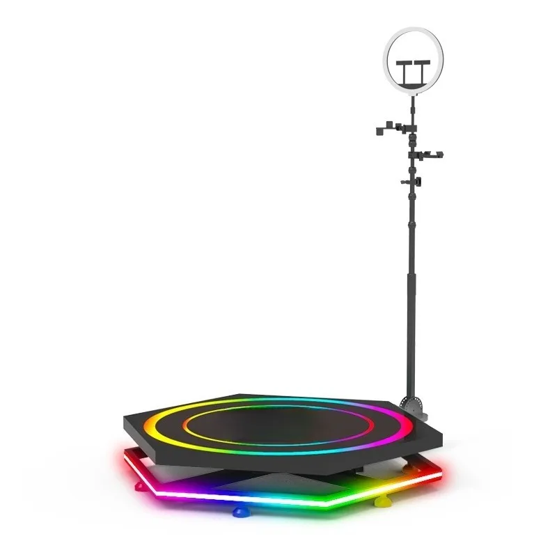 

Indoor and outdoor live photo booth, interactive stage 360 ring photo booth speed adjustable