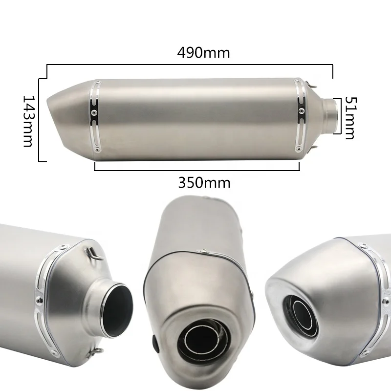 Dirt Bike Exhaust Muffler Motorcycle Muffler Carbon Exhaust For 150cc 250cc Motocross D143*350-A51 Muffler