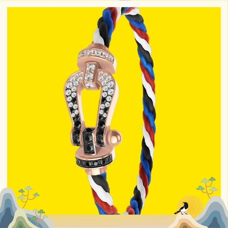 

LIEI 2026 New 925 Silver Three colors Nylon Big Colorful Zircon Bracelet Female Daily Wear Party Gifts Luxurious Couple Jewelry