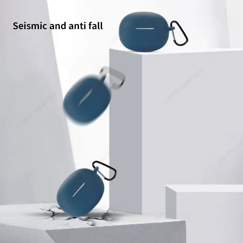 Silicone Case For Realme Buds T100 Shockproof Cover For Realme Bud T100 Earphone Case with Hook Funda Buds T 100 Soft Coque Case