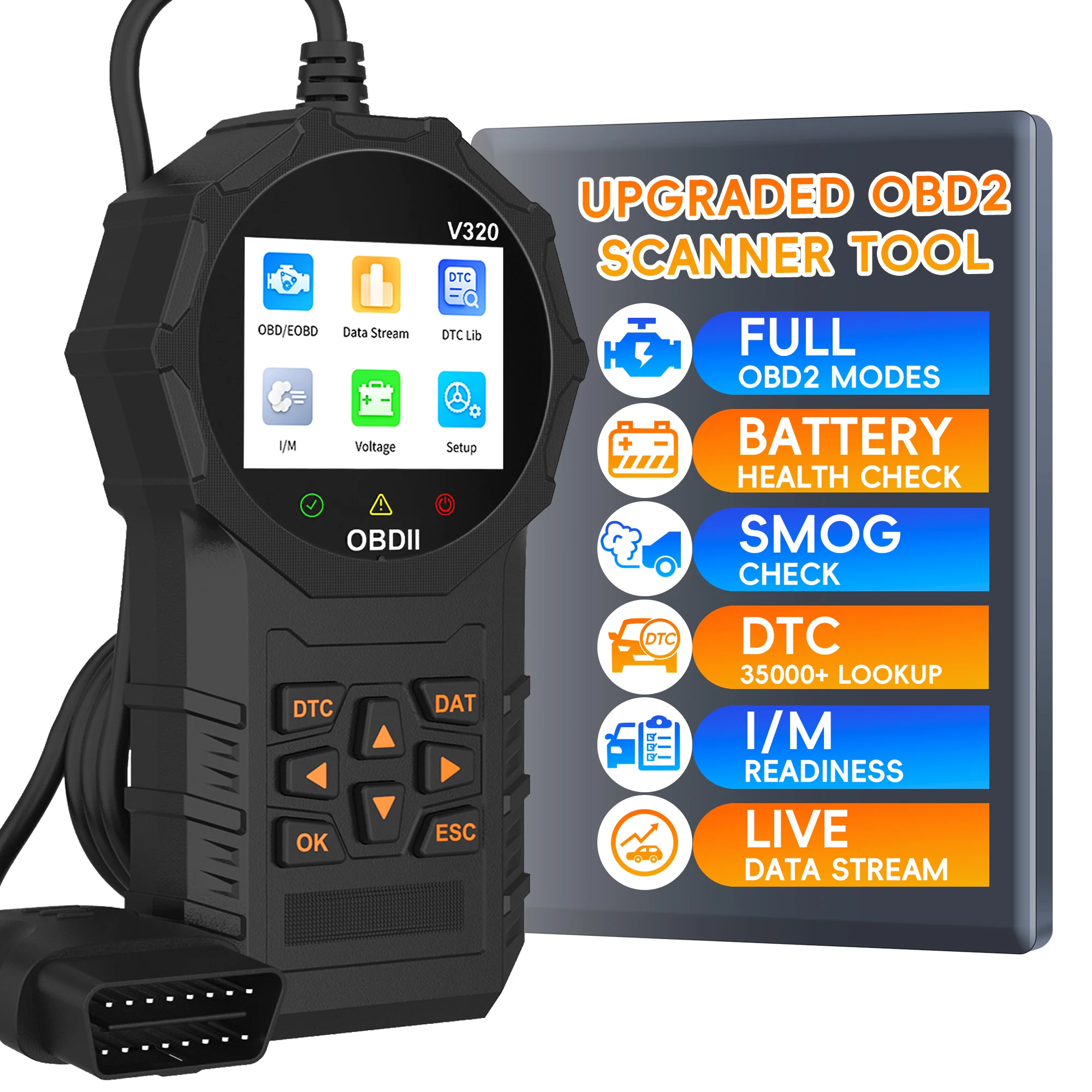

OBD2 Scanner, Professional Code Readers for Check Engine Light/Oil Light Reset, OBD 2 Scanner Diagnostic Tool